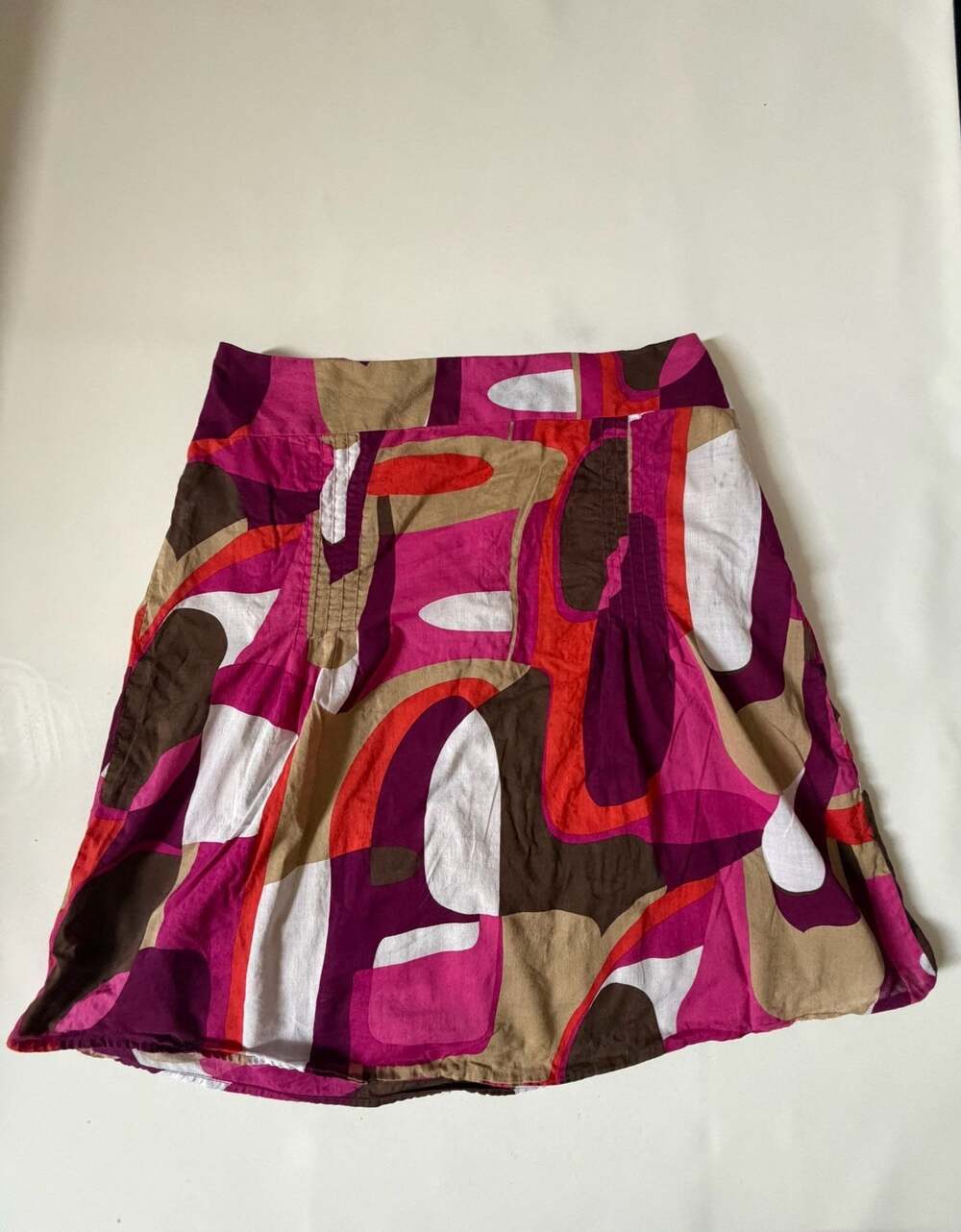 George Womens Size 6 Pink Brown Abstract Print A-Line Mini Skirt